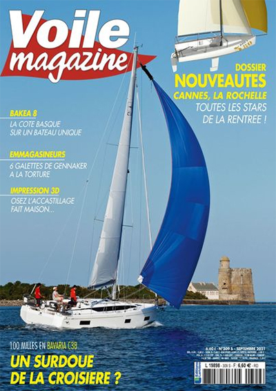 Le Bavaria C38 est en couverture de Voile Magazine (septembre 2021)